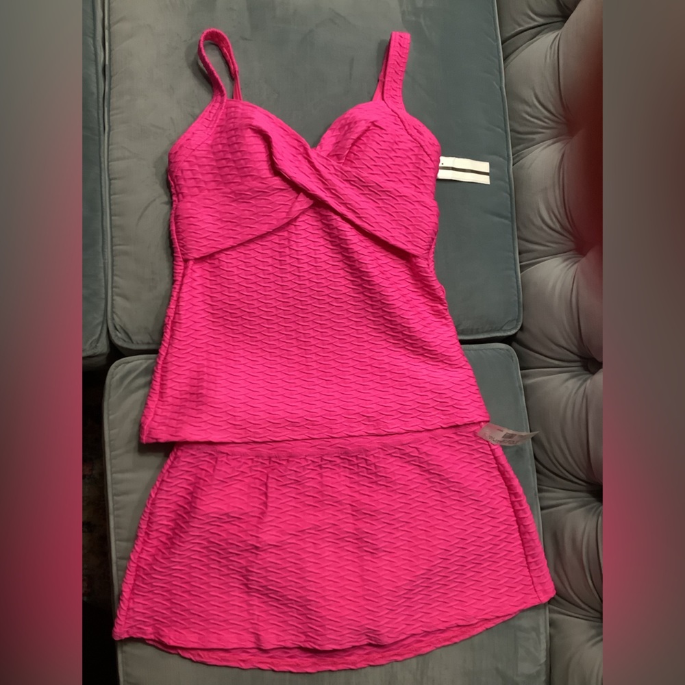NWT Lands End Size 4 Barbie Pink Two Piece Sample Swimsuit